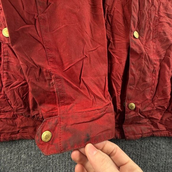 Barbour International Gauging Waxed Canvas Jacket Red Size XL Women Full Zip - Picture 12 of 16